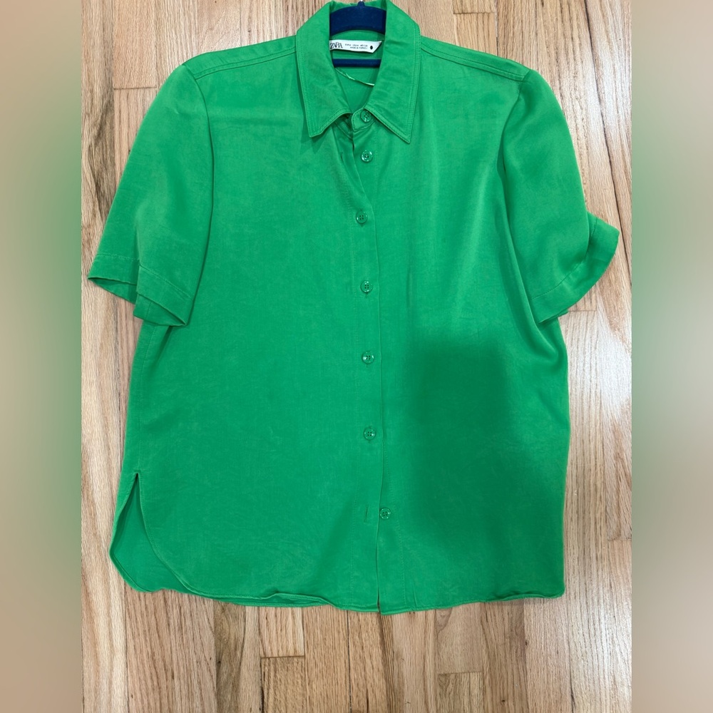 Zara satin effect top